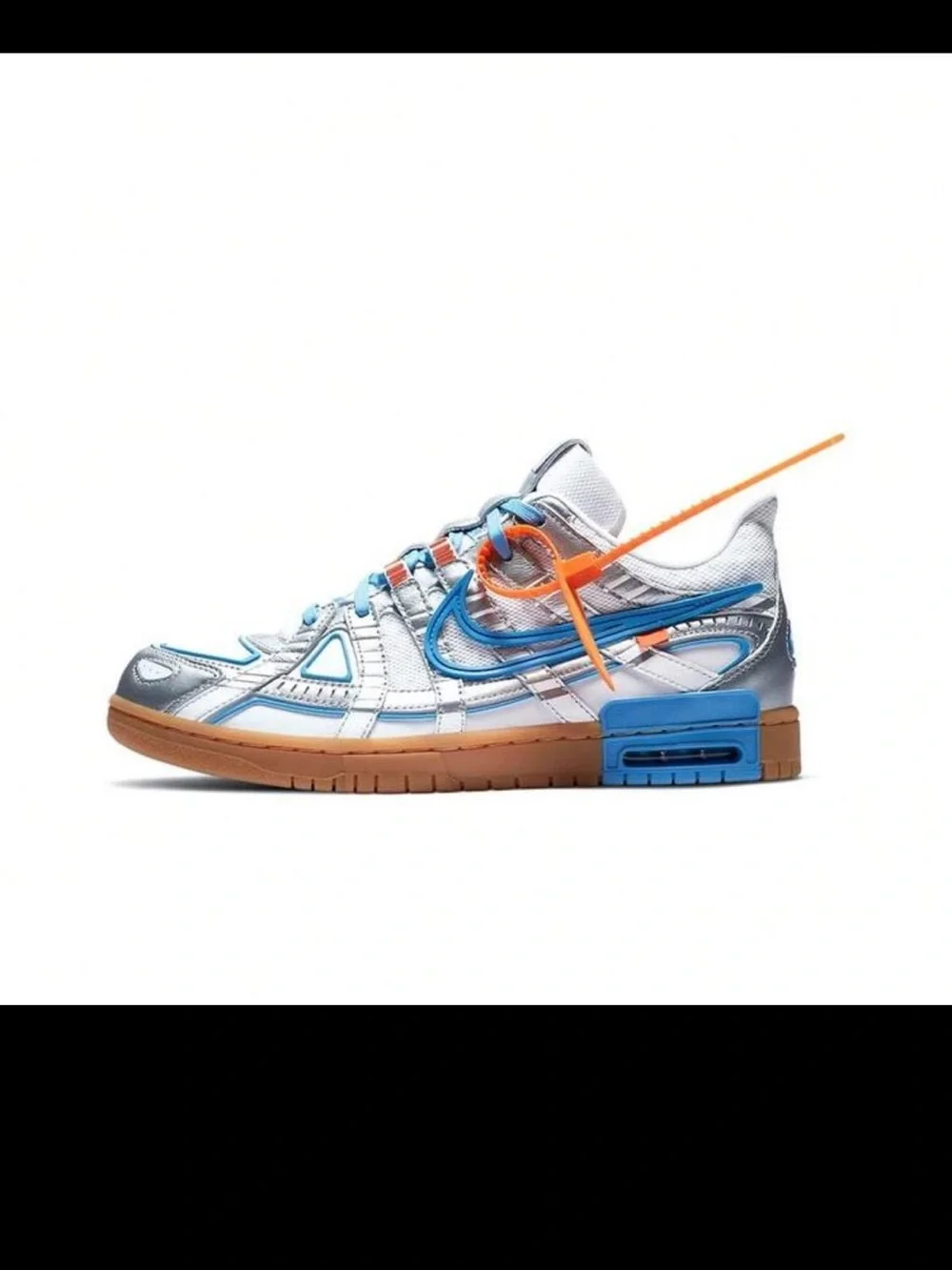 Nike Silver, Light Blue & Orange Low-Top Sneakers
